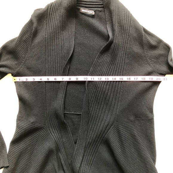 Frank Walder Black Open Long Sleeved Cardigan - Picture 8 of 9